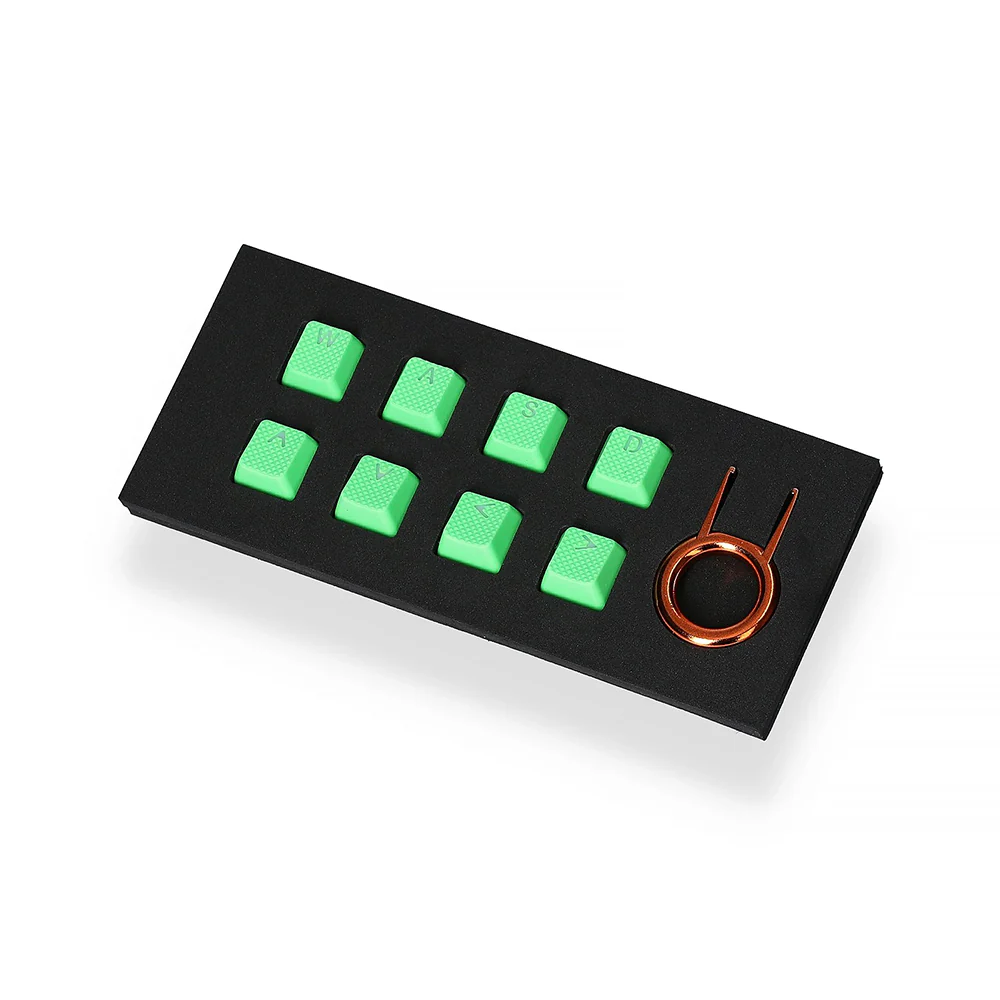 Tai-Hao Rubber Gaming Backlit Keycaps-18 keys/8 keys Neon Green - Image 3