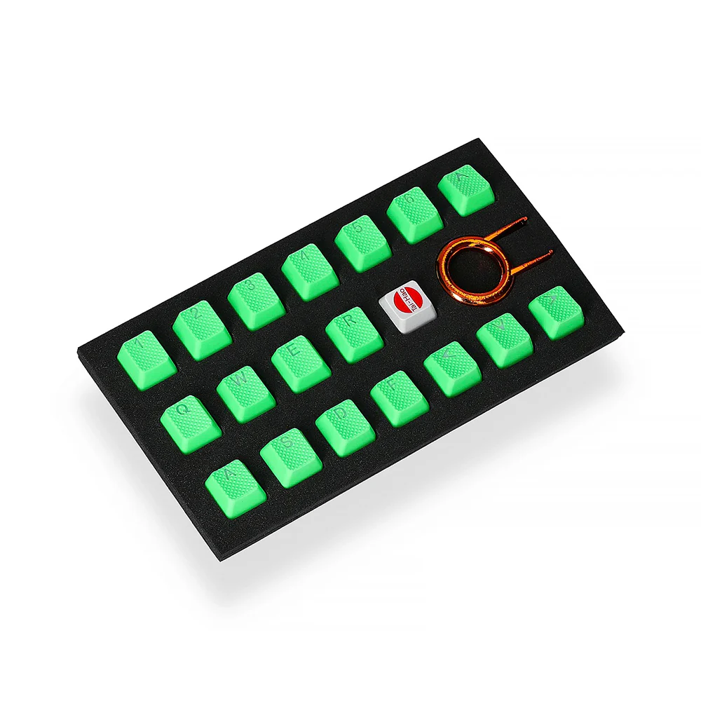 Tai-Hao Rubber Gaming Backlit Keycaps-18 keys/8 keys Neon Green - Image 4