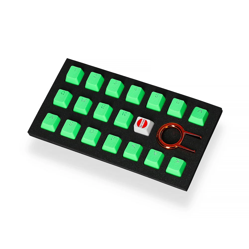 Tai-Hao Rubber Gaming Backlit Keycaps-18 keys/8 keys Neon Green - Image 5