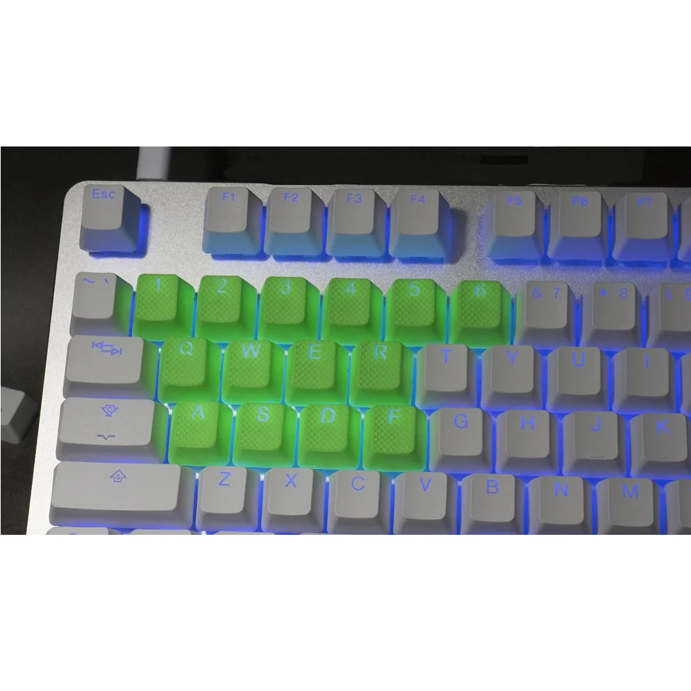 Tai-Hao Rubber Gaming Backlit Keycaps-18 keys/8 keys Neon Green - Image 6