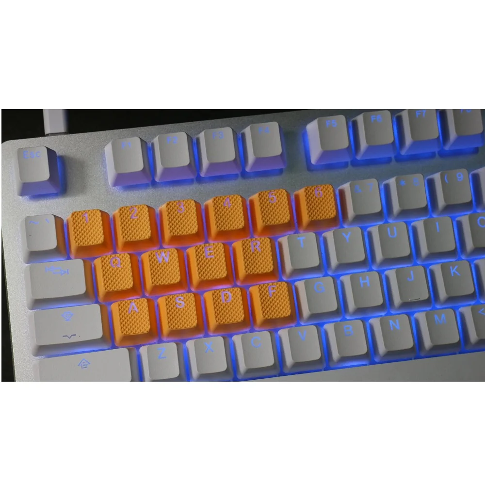 Tai-Hao Rubber Gaming Backlit Keycaps-18 keys/8 keys Neon Orange - Image 4