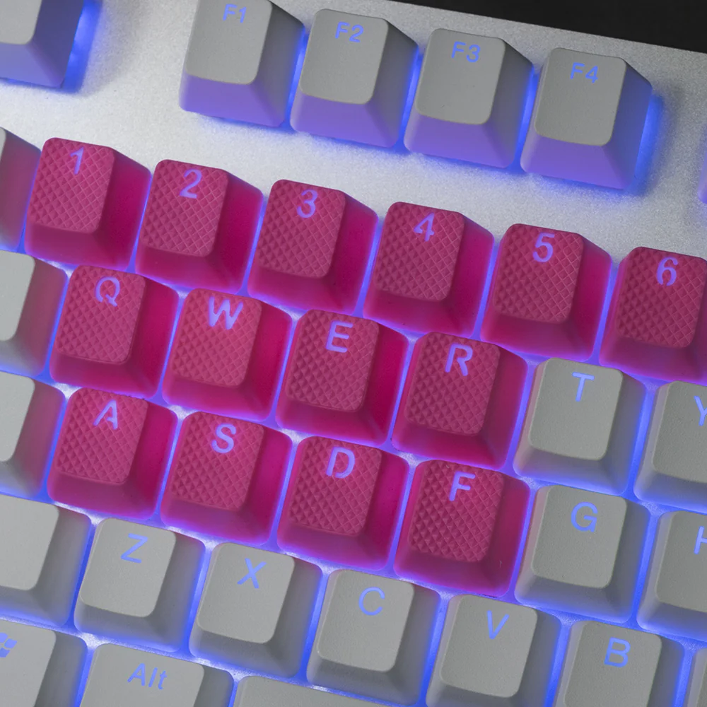 Tai-Hao Rubber Gaming Backlit Keycaps-18 keys/8 keys Neon Pink - Image 6