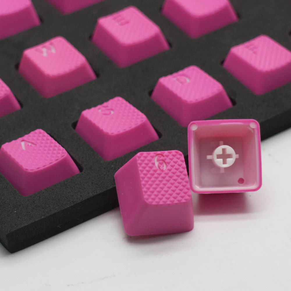 Tai-Hao Rubber Gaming Backlit Keycaps-18 keys/8 keys Neon Pink - Image 8