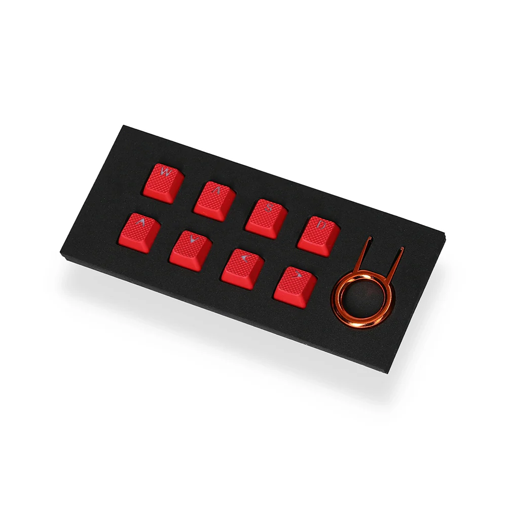 Tai-Hao Rubber Gaming Backlit Keycaps-18 keys/8 keys Red - Image 3
