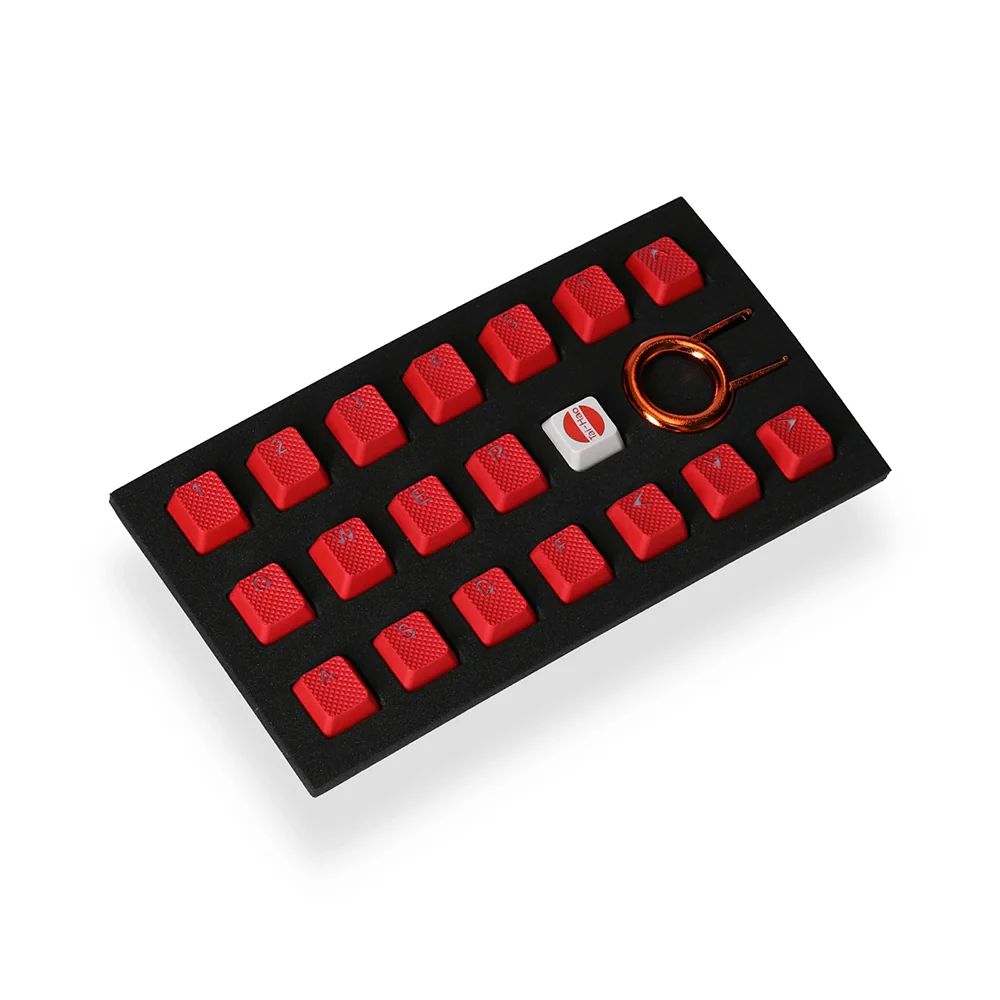 Tai-Hao Rubber Gaming Backlit Keycaps-18 keys/8 keys Red - Image 4