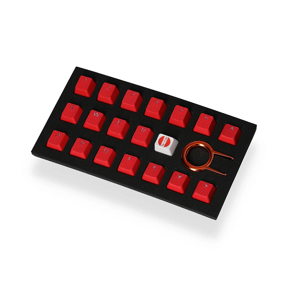 Tai-Hao Rubber Gaming Backlit Keycaps-18 keys/8 keys Red - Image 5