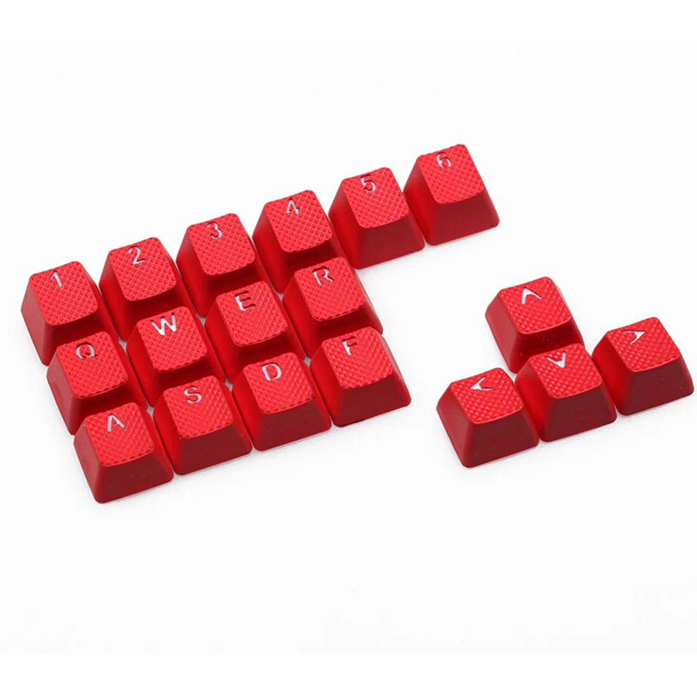 Tai-Hao Rubber Gaming Backlit Keycaps-18 keys/8 keys Red - Image 6