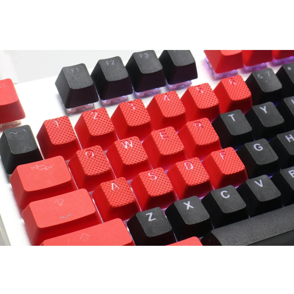 Tai-Hao Rubber Gaming Backlit Keycaps-18 keys/8 keys Red - Image 7