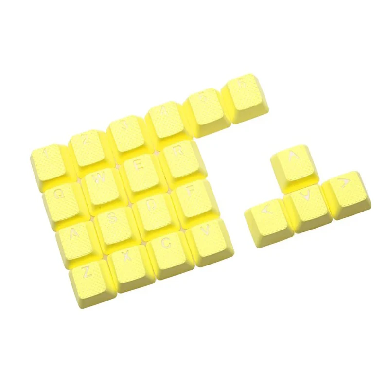 Tai-Hao Rubber Gaming Backlit Keycaps- 22 keys Neon Zinc Yellow - Image 2