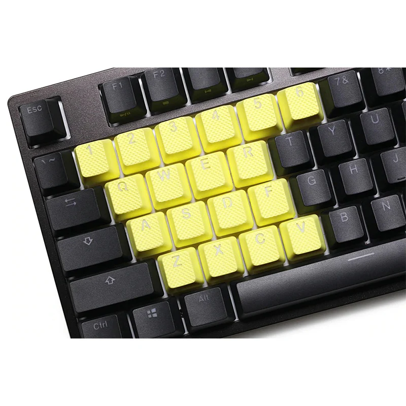 Tai-Hao Rubber Gaming Backlit Keycaps- 22 keys Neon Zinc Yellow - Image 4