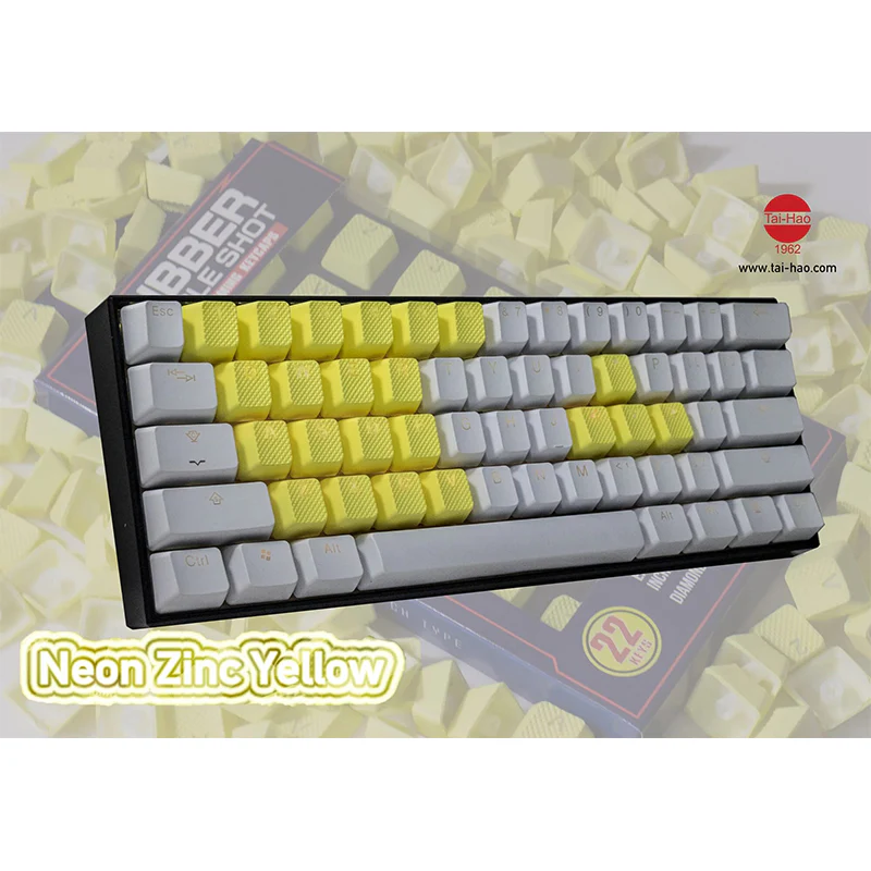 Tai-Hao Rubber Gaming Backlit Keycaps- 22 keys Neon Zinc Yellow - Image 6