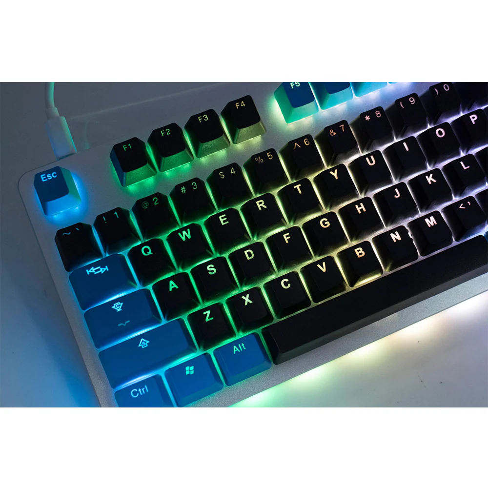 Tai-Hao Black / Blue PBT Double shot Backlit Keycap Set - Image 6