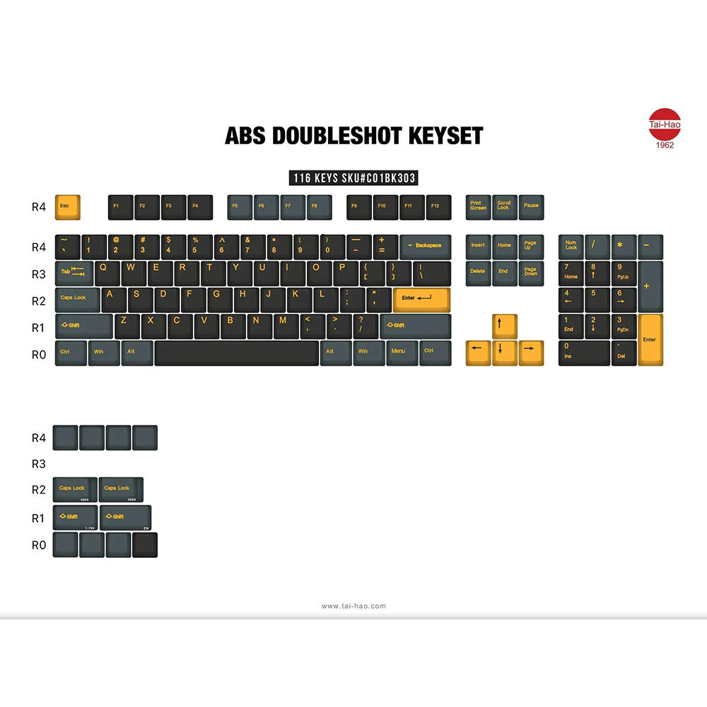 Tai-Hao Dark Knight ABS Double shot Keycap Set - Image 10