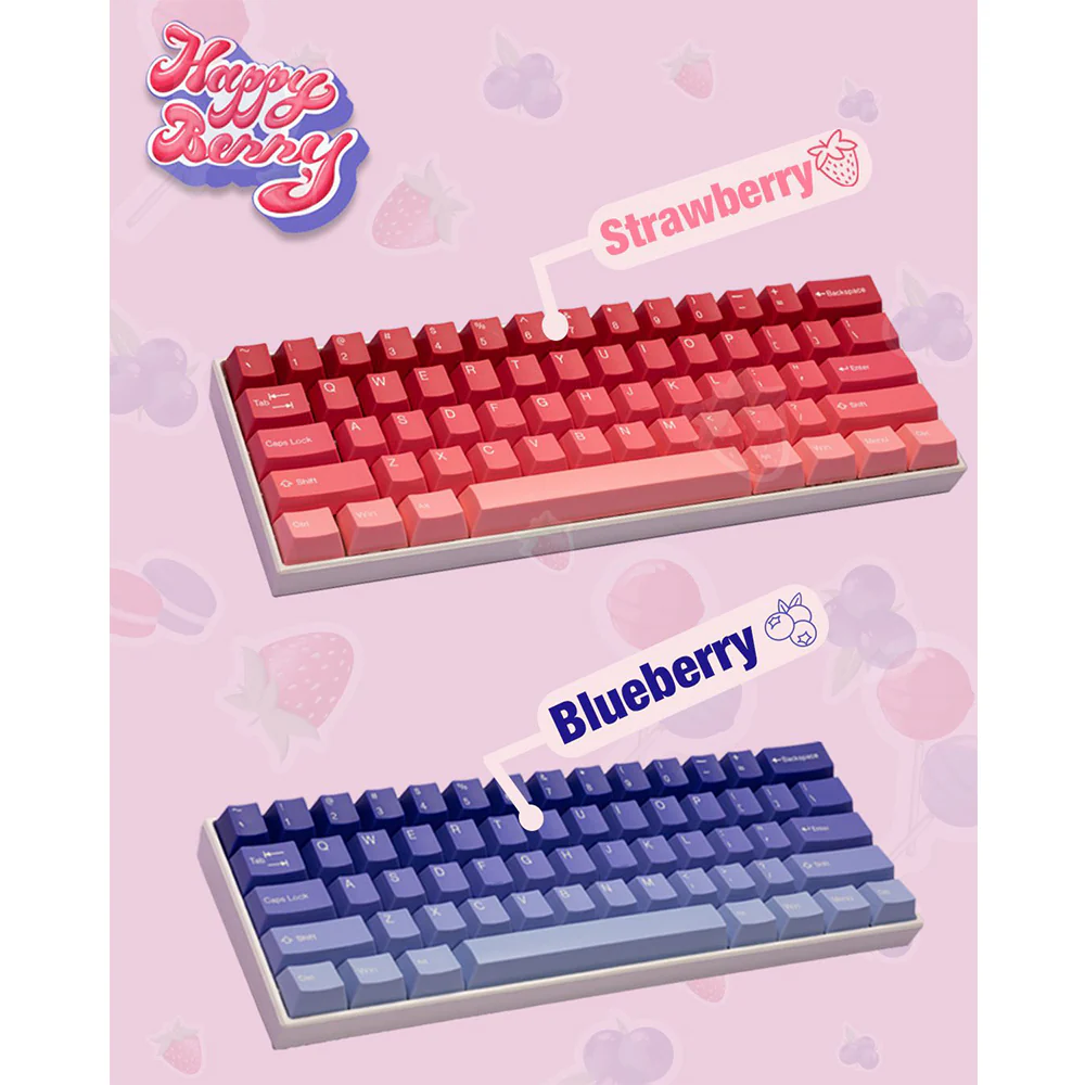 Tai-Hao Cubic ABS Type Double shot Keyset Happy Berry - Blueberry & Strawberry - Image 6