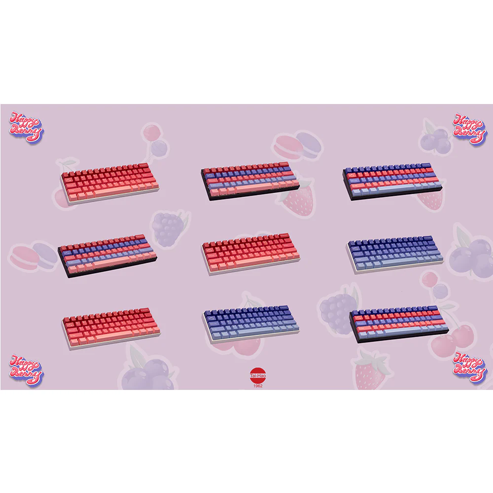 Tai-Hao Cubic ABS Type Double shot Keyset Happy Berry - Blueberry & Strawberry - Image 8