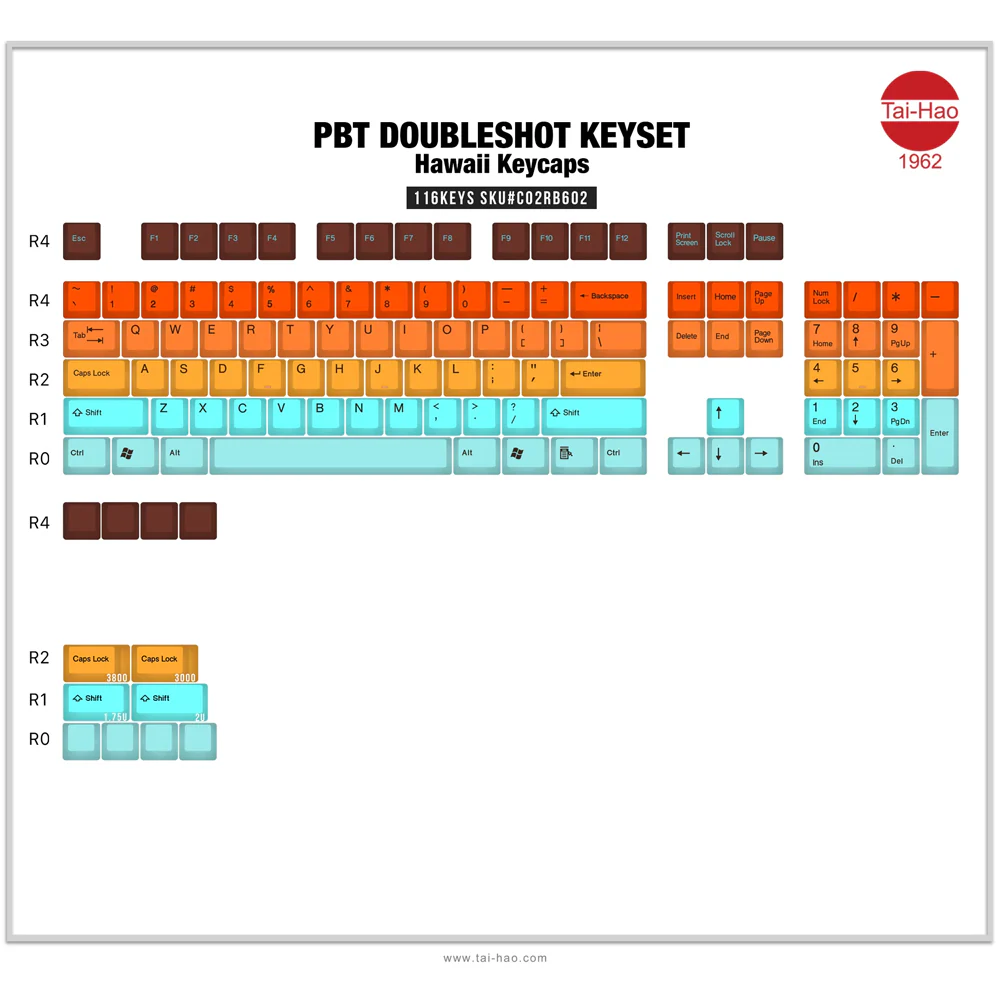 Tai-Hao Hawaii PBT Double shot Keycap Set - Image 10