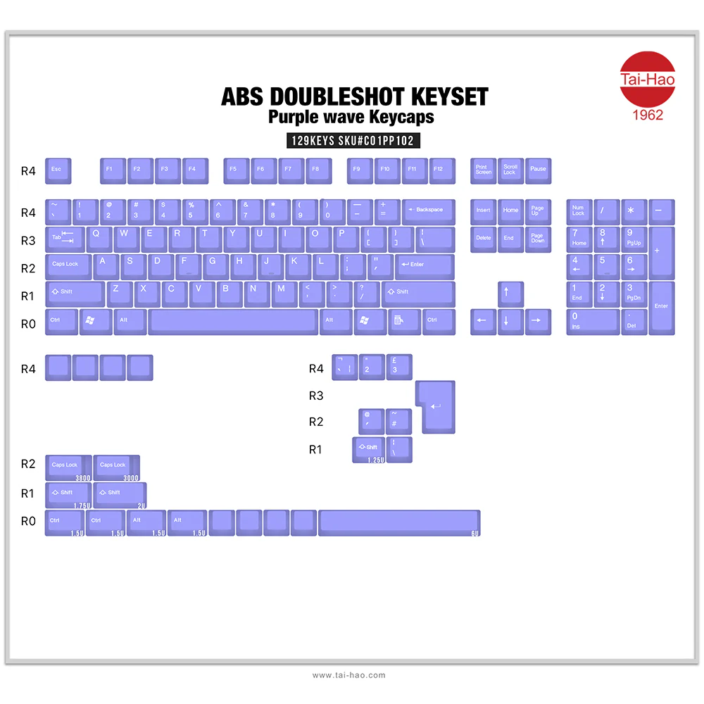 Tai-Hao Purple Wave ABS Double shot Keycap set - Image 5