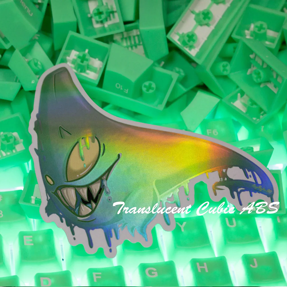 Tai-Hao The Haunted keycaps - Slime Sprout Translucent Cubic ABS Double shot Keycap Set - Image 5