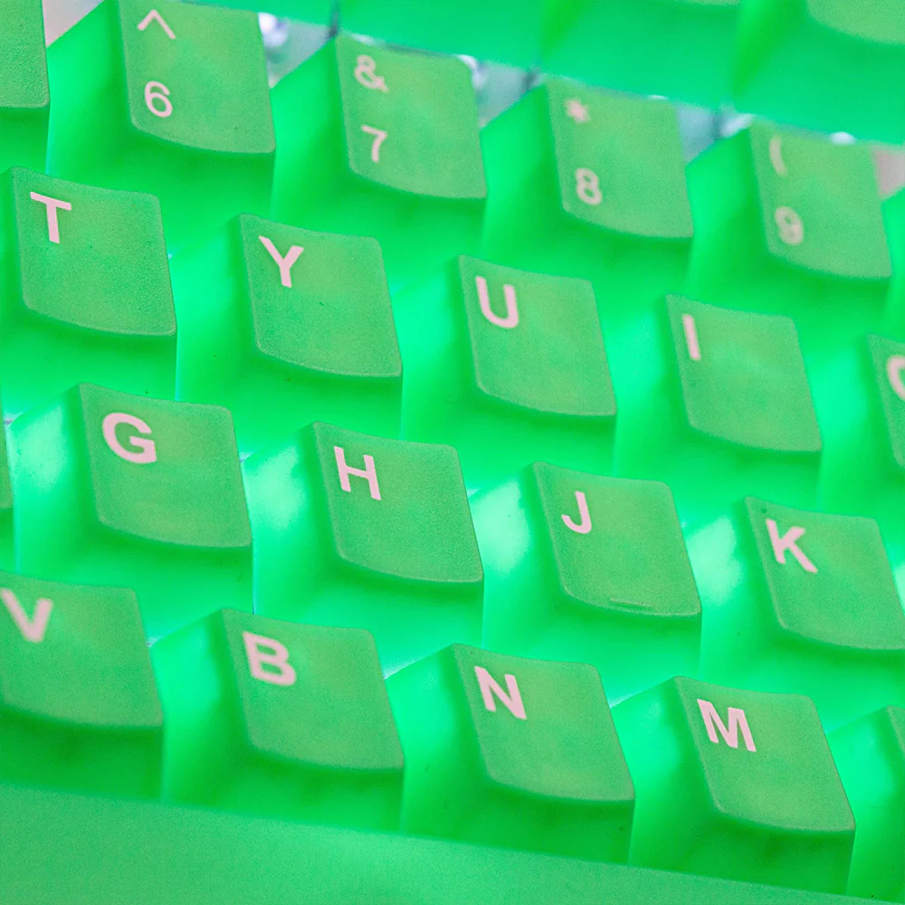 Tai-Hao The Haunted keycaps - Slime Sprout Translucent Cubic ABS Double shot Keycap Set - Image 6