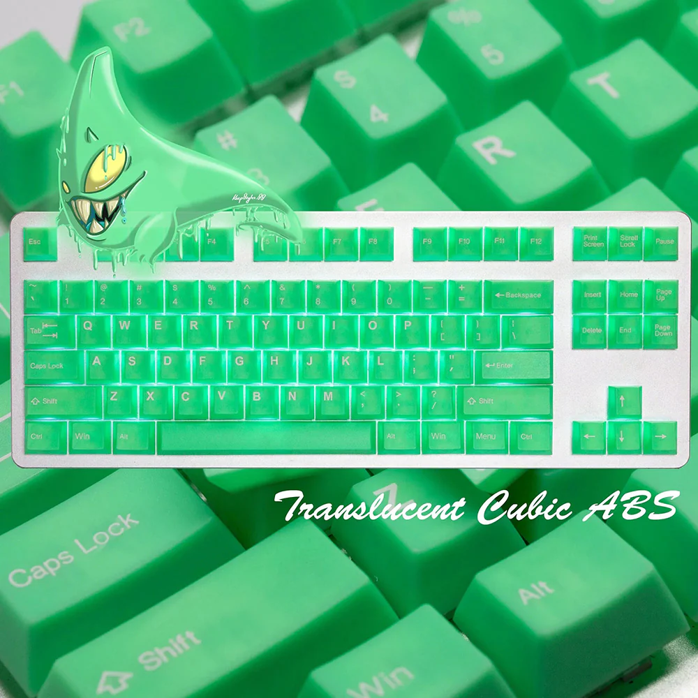 Tai-Hao The Haunted keycaps - Slime Sprout Translucent Cubic ABS Double shot Keycap Set - Image 7