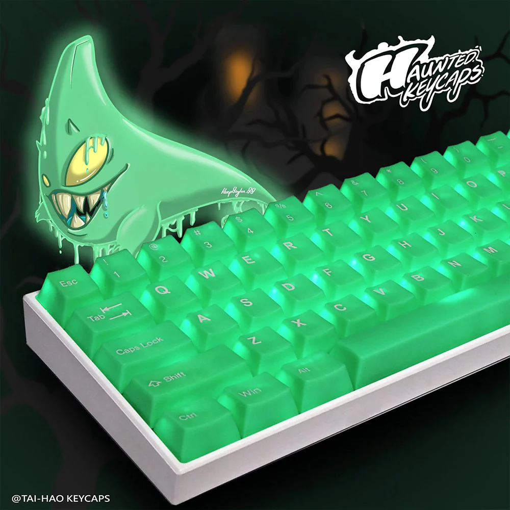 Tai-Hao The Haunted keycaps - Slime Sprout Translucent Cubic ABS Double shot Keycap Set - Image 8