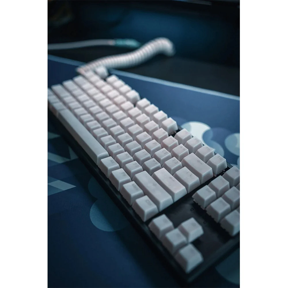 Tai-Hao Translucent Cubic Profile ABS backlit keycap set NATA DE COCO White - Image 4