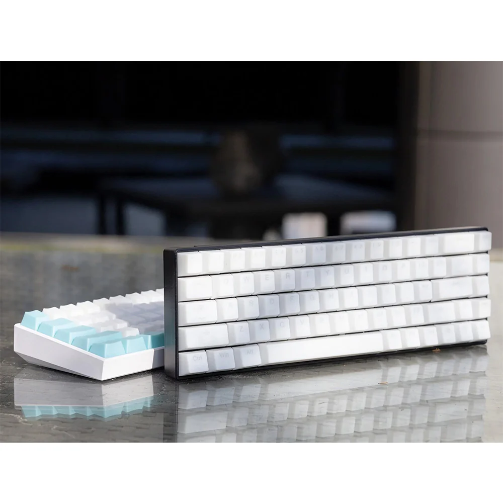 Tai-Hao Translucent Cubic Profile ABS backlit keycap set NATA DE COCO White - Image 5