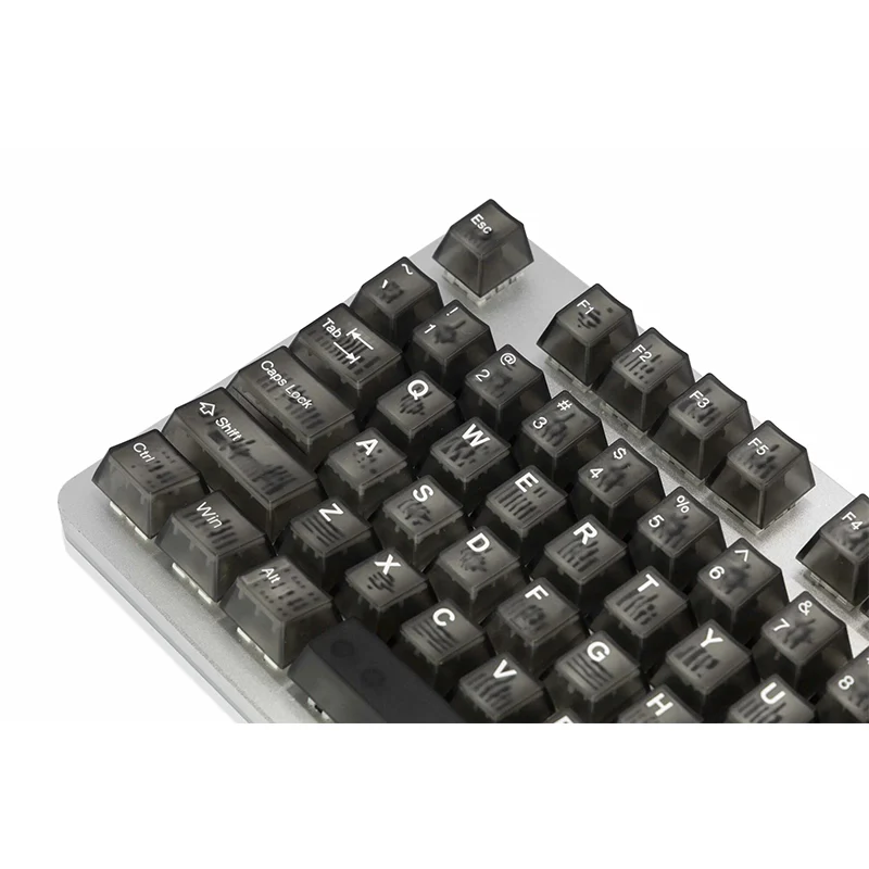 Tai-Hao Translucent Cubic ABS double shot keycap Smoky Quartz - Image 3