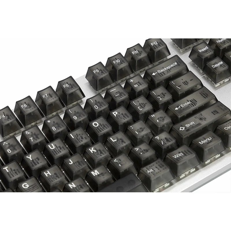 Tai-Hao Translucent Cubic ABS double shot keycap Smoky Quartz - Image 4
