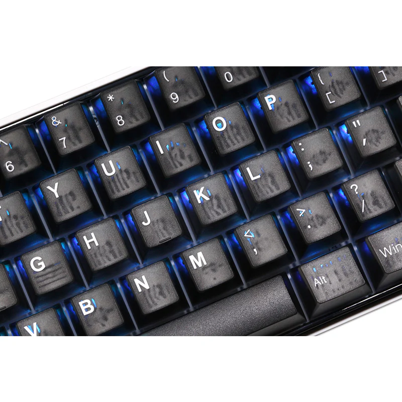 Tai-Hao Translucent Cubic ABS double shot keycap Smoky Quartz - Image 8