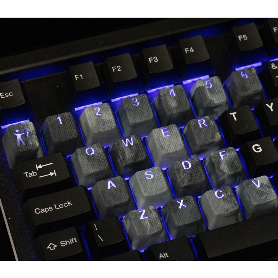 Tai-Hao Rubberized Gaming Keycap Mark II - 23keys BYAKKO (Marble) - Image 3