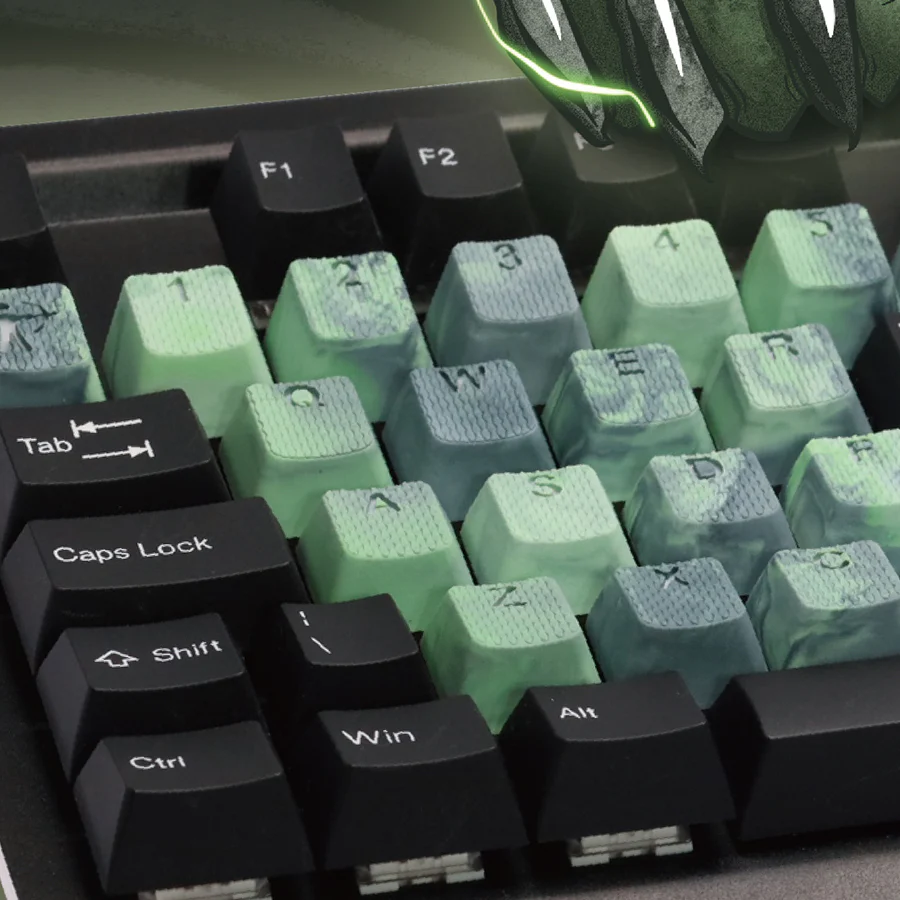 Tai-Hao Rubberized Gaming Keycap Mark II - 23keys GENBU (Malachite) - Image 4
