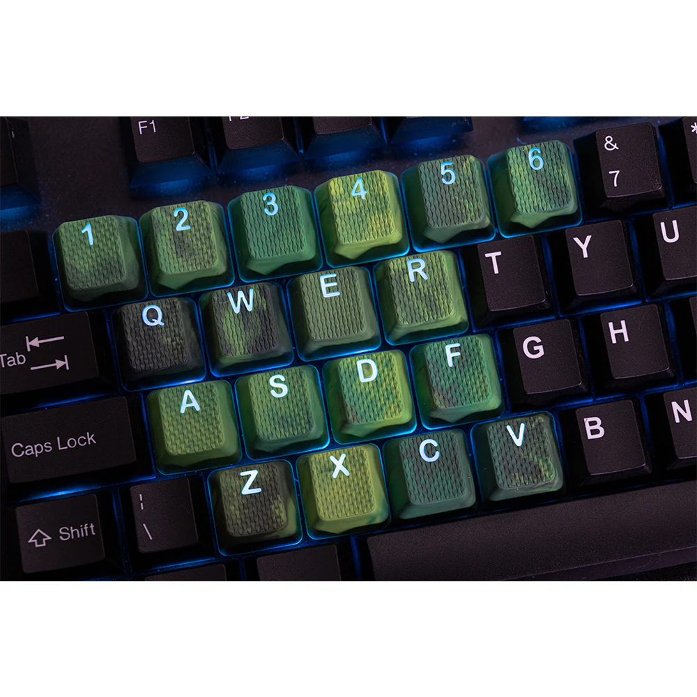 Tai-Hao Rubberized Gaming Keycap Mark II - 23keys Green Camo - Image 4