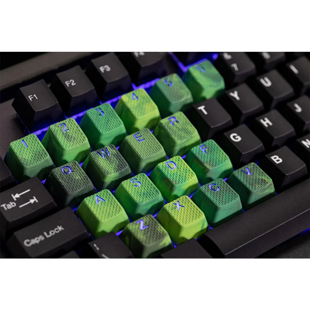Tai-Hao Rubberized Gaming Keycap Mark II - 23keys Green Camo - Image 5