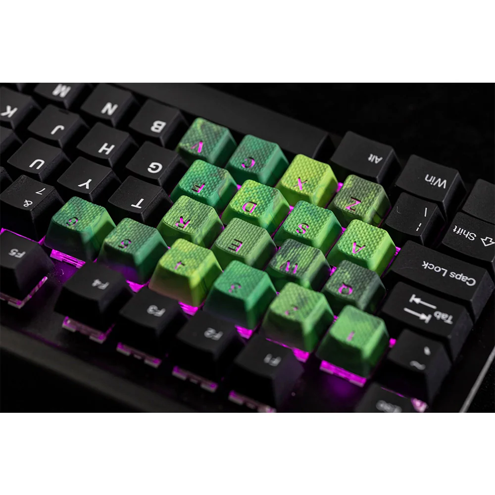 Tai-Hao Rubberized Gaming Keycap Mark II - 23keys Green Camo - Image 6