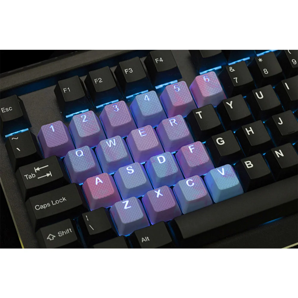 Tai-Hao Rubberized Gaming Keycap Mark II - 23keys Pink & Blue Camo - Image 4