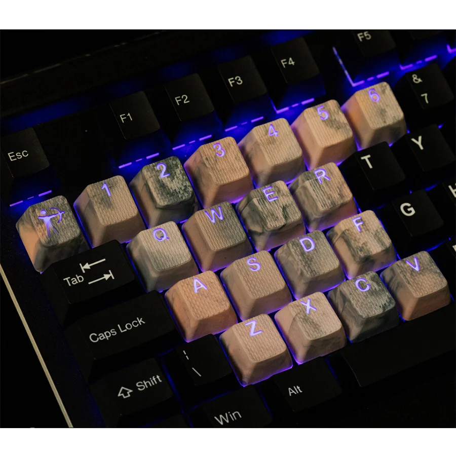 Tai-Hao Rubberized Gaming Keycap Mark II - 23keys SUZAKU (Rhodonite) - Image 3