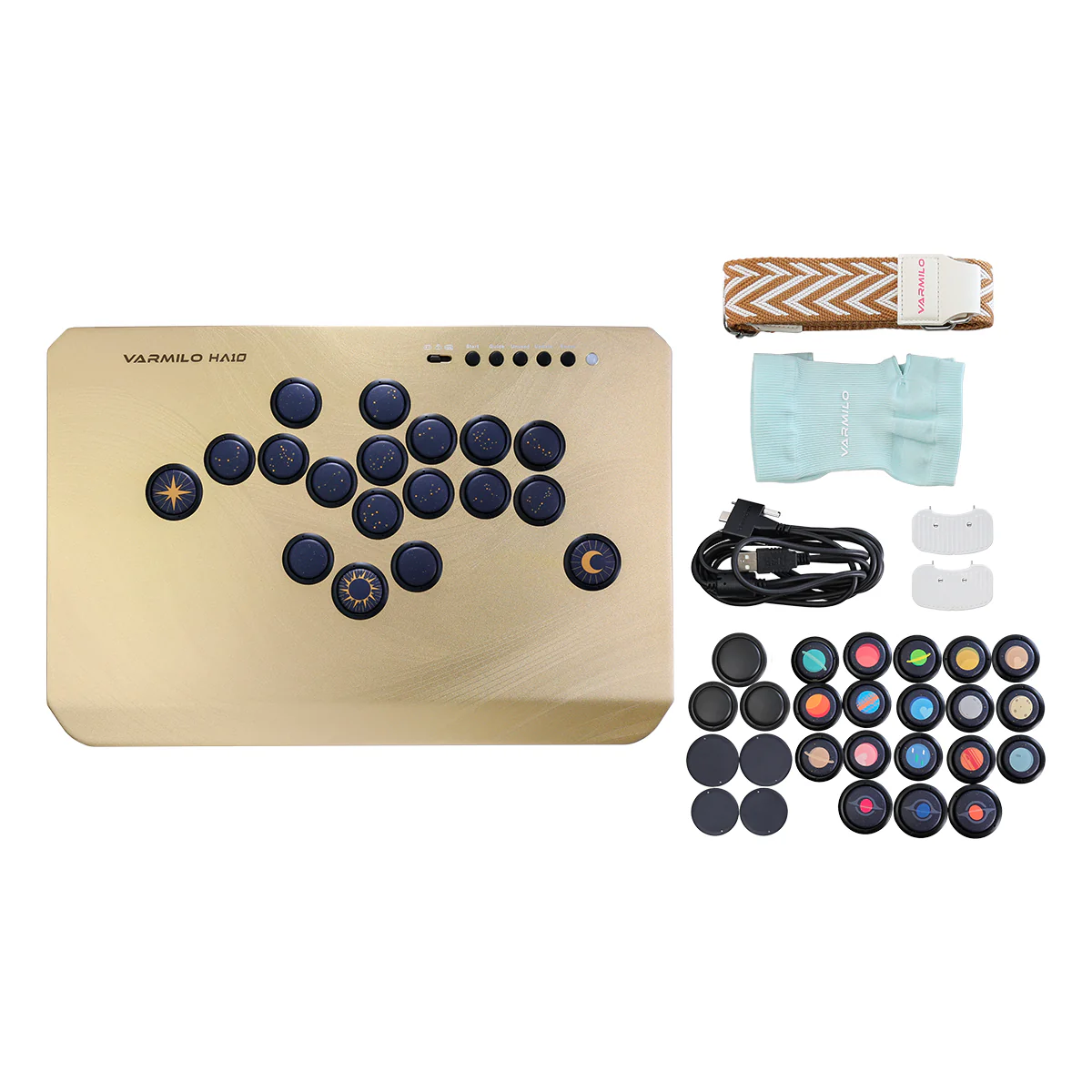 VARMILO HA10 Gold Limited Edition Leverless Arcade Controller for Fighting Games - Image 10