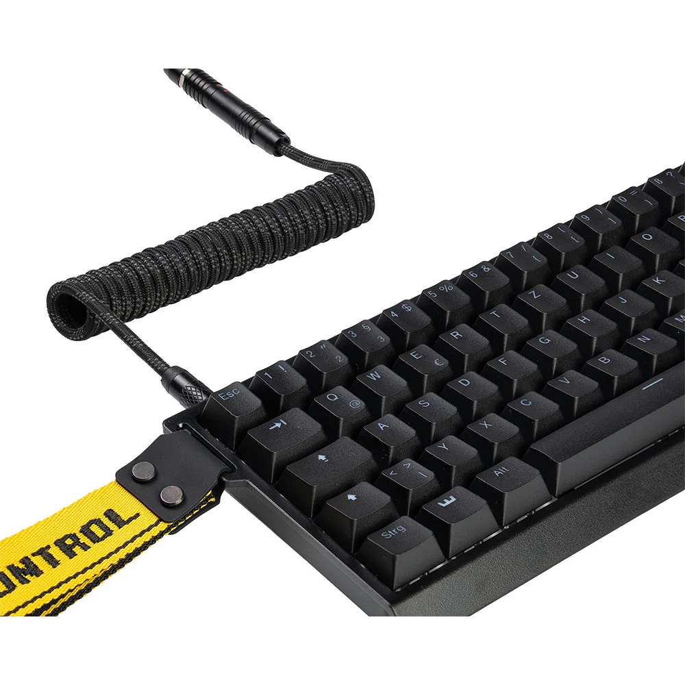 Wooting Detachable USB-C Coiled & Straight Cable Set Stealth - Image 3