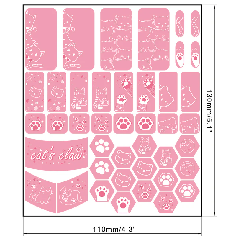 X-raypad Cicada Wings V2 Slicks Universal Pre-cut Grip Tape BLACK Kitty - Image 6