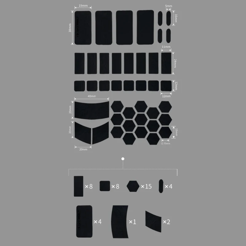 X-raypad Cicada Wings V2 Slicks Universal Pre-cut Grip Tape BLACK Kitty - Image 7