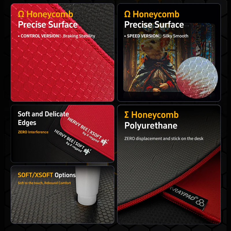X-raypad Unique Heavy Bee eSports Mousepad Black (CONTROL VERSION) - Image 3
