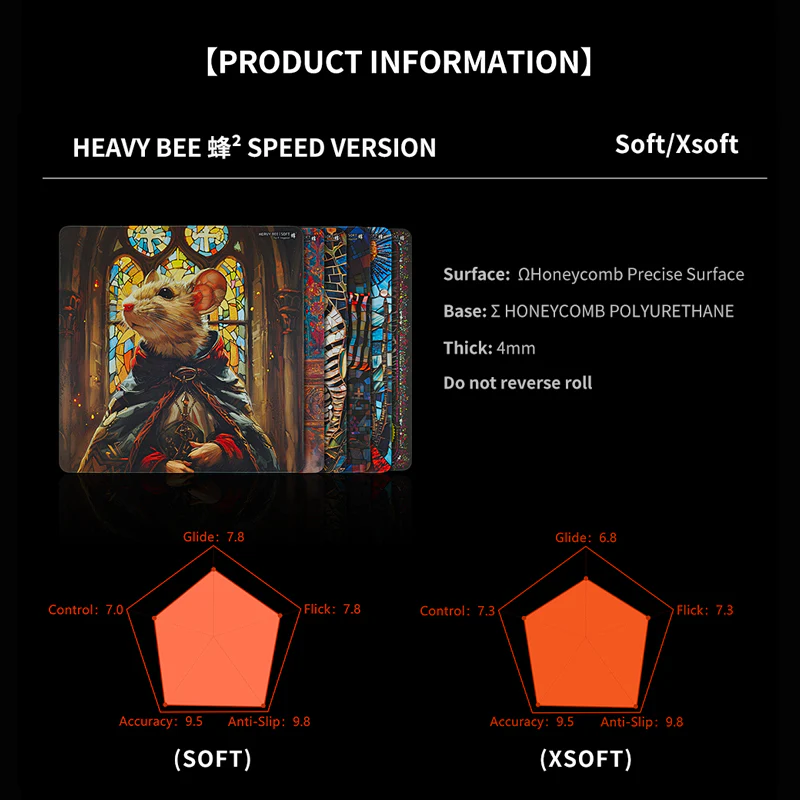 X-raypad Unique Heavy Bee eSports Mousepad Orthodox (SPEED VERSION) - Image 6