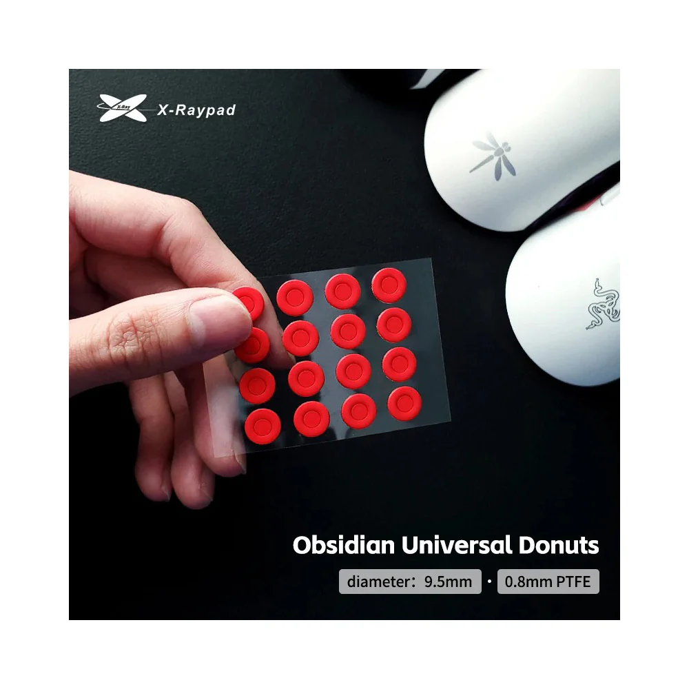 X-raypad Obsidian Control Mouse Skates Universal 0.8mm PTFE Donuts 32個入り - Image 3