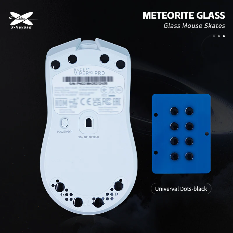 X-raypad Meteorite Glass Mouse Skates Universal DIY Dots Black 8個入り - Image 4
