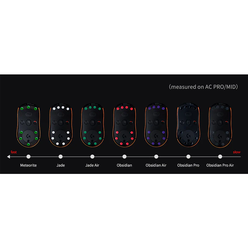 X-raypad Meteorite Glass Mouse Skates Universal DIY Dots Black 8個入り - Image 6