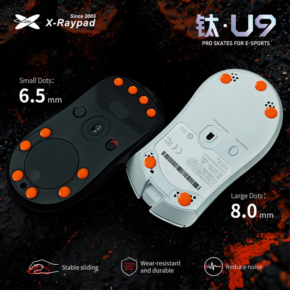X-raypad Titanium U9 Air Universal Dot Premium Gaming Mouse Skates 40個入り - Image 2