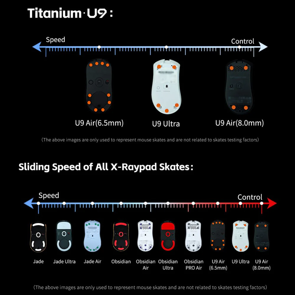 X-raypad Titanium U9 Air Universal Dot Premium Gaming Mouse Skates 40個入り - Image 8