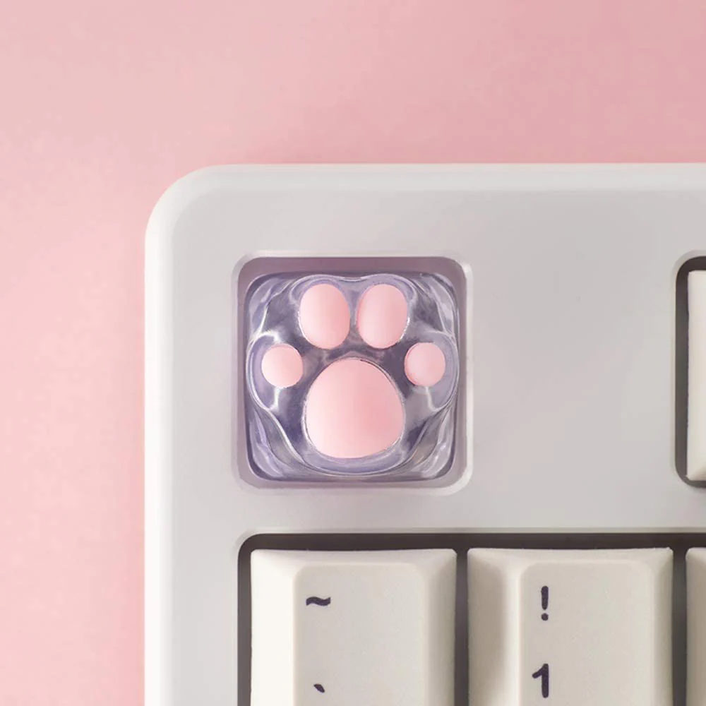 ZOMO PLUS 3D Printed Kitty Paw Keycap Transparent for Cherry MX Switches - Image 2
