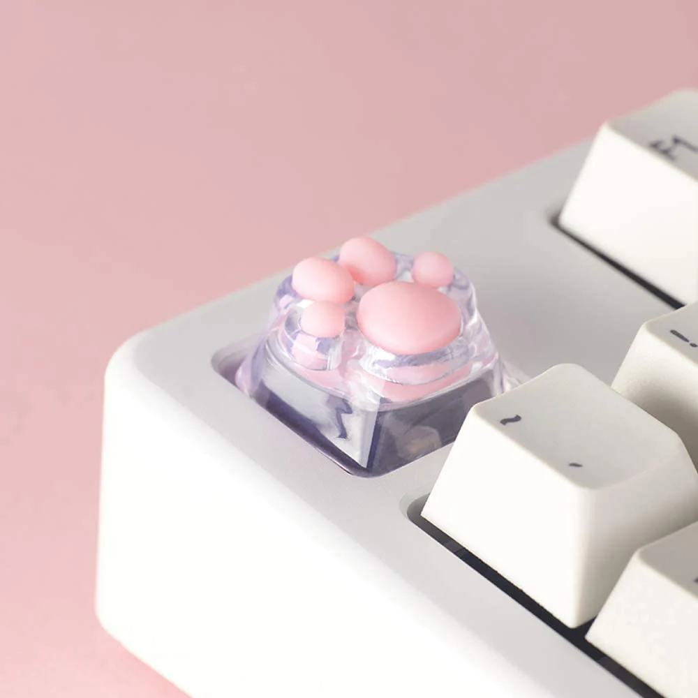 ZOMO PLUS 3D Printed Kitty Paw Keycap Transparent for Cherry MX Switches - Image 3